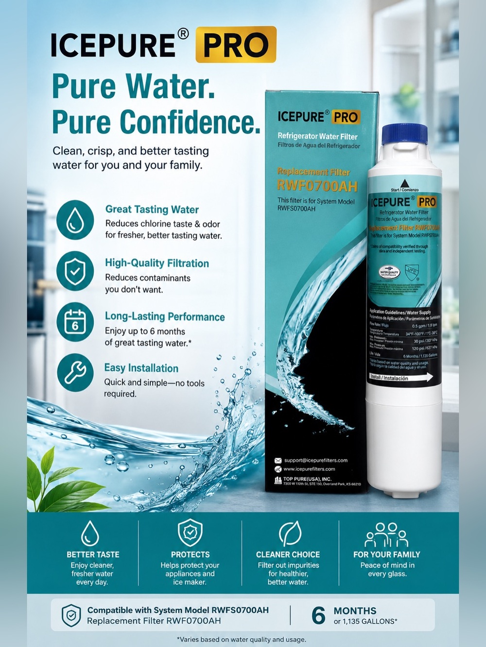 ICEPURE PRO Refrigerator Water Filter -RWF0700AH